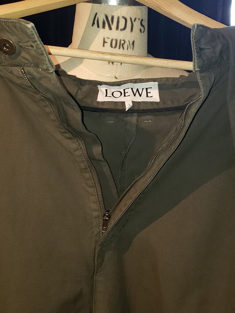 Loewe Flight Aviation Baggy Military Green Gathered Waist Cargo Pockets Pants SM